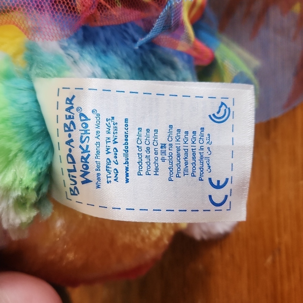 Build A Bear Rainbow 2014 Rare 16" Plush Bunny with Dress - Picture 6 of 8